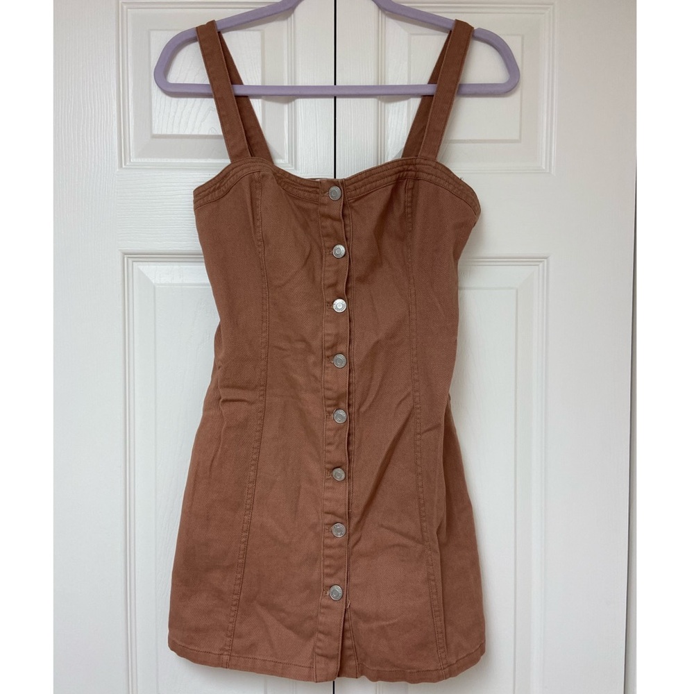 Pacsun brown button down all cotton denim dress